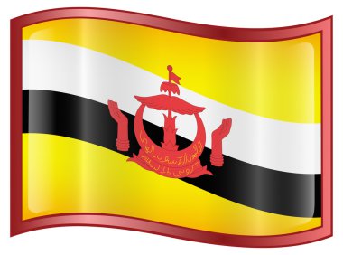 Brunei Flag icon. clipart