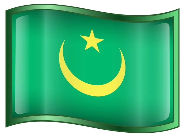 Het pictogram van de vlag van Mauritanië. — Stockvector