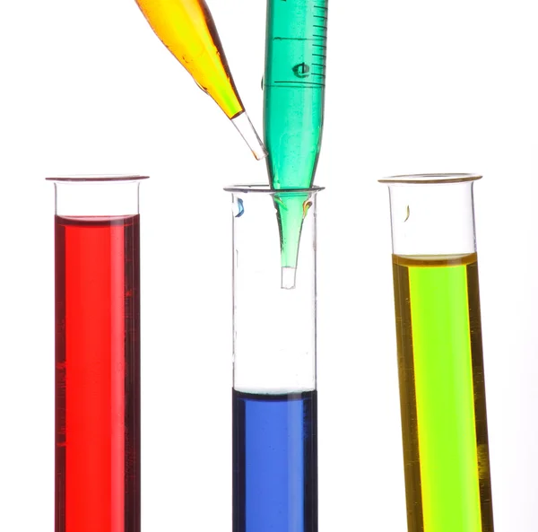Test tubes and dropper — Stock Photo, Image