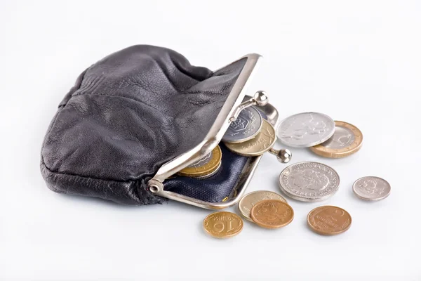 Old leather purse — Stock Photo, Image