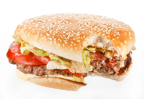白でハンバーガー — ストック写真