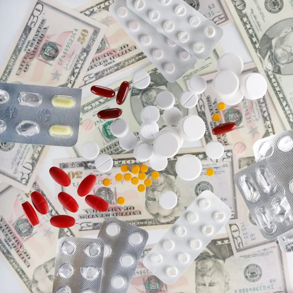 stock image Pills and money