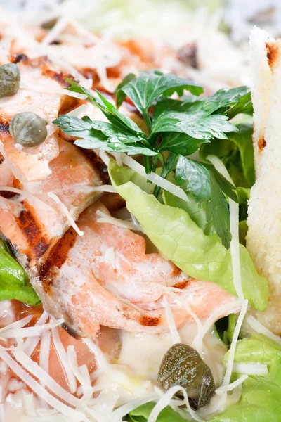 Салат с филе лосося на гриле — стоковое фото