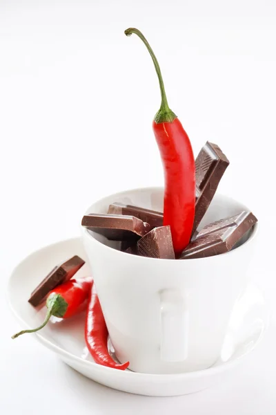 Stock image Dark chocolate and chili pepper