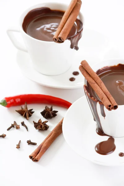 Varm choklad med krydda — Stockfoto