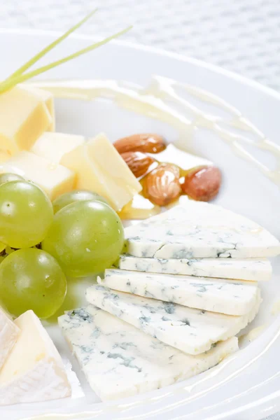 Sýrový talíř s medem — Stock fotografie