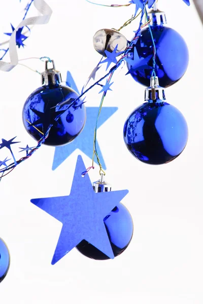 Vánoční modré koule — Stock fotografie
