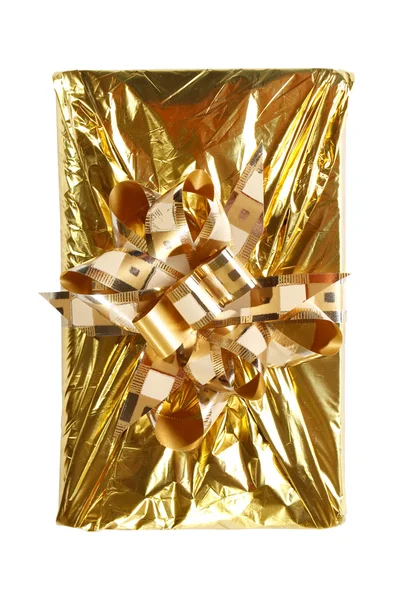 Gold christmas present — Stock Photo, Image