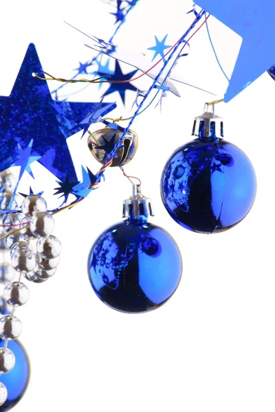 Vánoční modré koule — Stock fotografie
