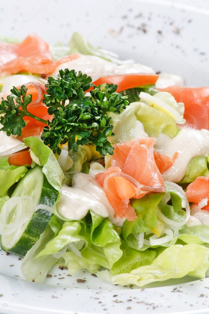 Salad wish fish