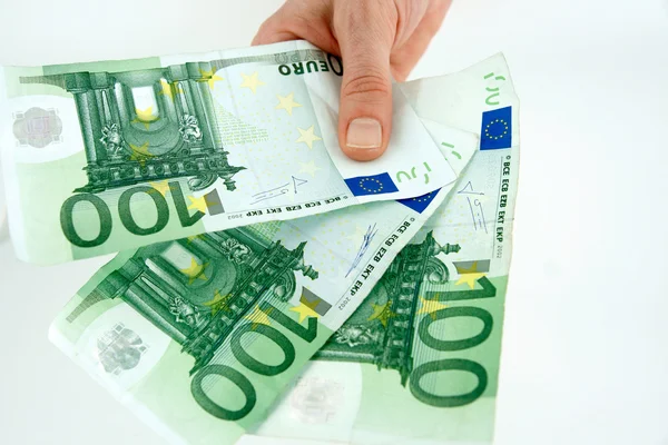 Euro v ruce — Stock fotografie