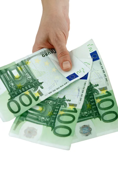 Euro en la mano — Foto de Stock