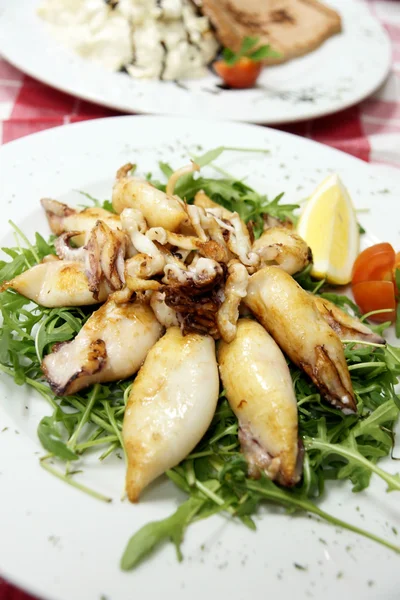 Baked squids on plate — Stock Photo, Image