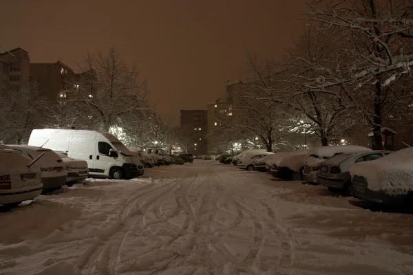 Winterparkplatz — Stockfoto