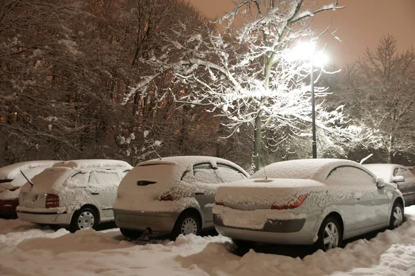 Tempat parkir musim dingin — Stok Foto
