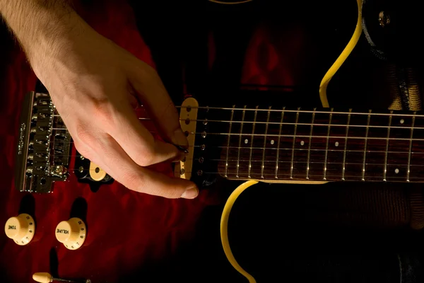 stock image Closeup of Hands Playing Electric Guitar