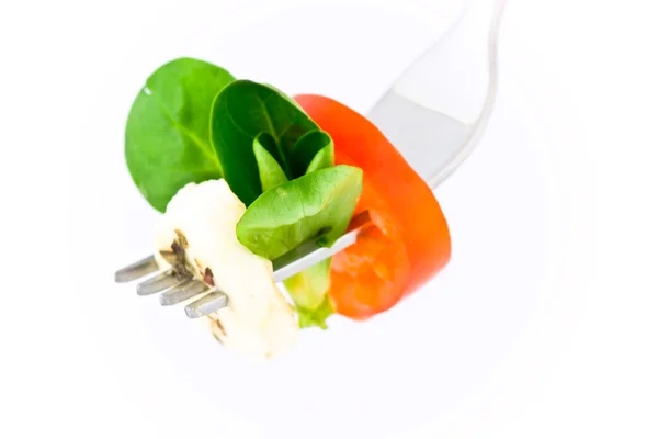Fourchette avec salade fraîche — Photo