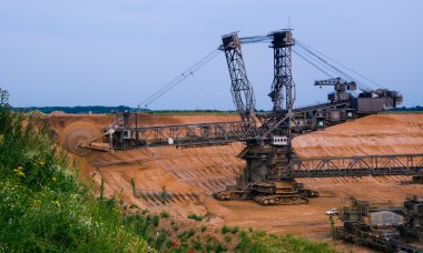 Giant bucket wheel excavator clipart