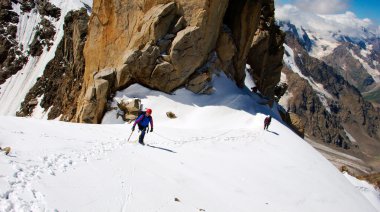 Climbing in the Caucasian Mountains clipart