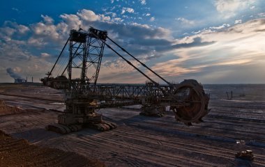 Giant bucket wheel excavator clipart