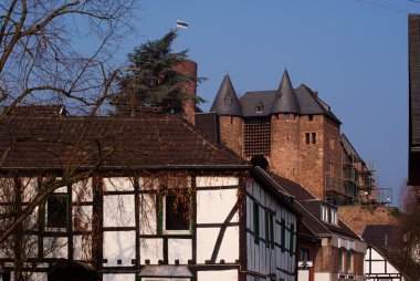 Castle in old German town clipart