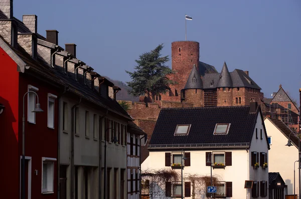 古老的德国小镇中的城堡 — 图库照片