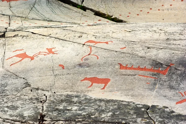 Escultura rupestre antiga em Alta, Noruega — Fotografia de Stock