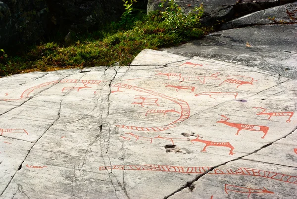 Escultura rupestre antiga em Alta, Noruega — Fotografia de Stock