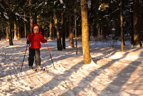 Petite fille Ski de fond — Photo