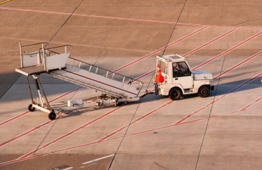 Airport. Truck and ladder. clipart