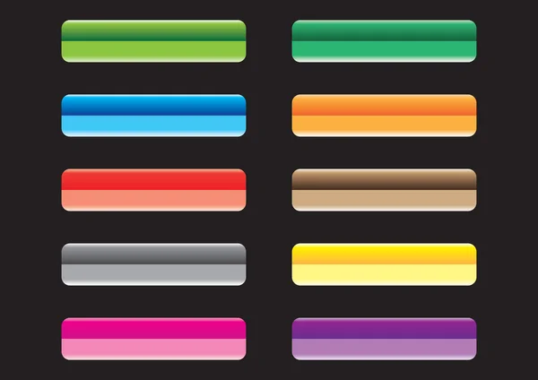 Diez botones varicolores — Vector de stock