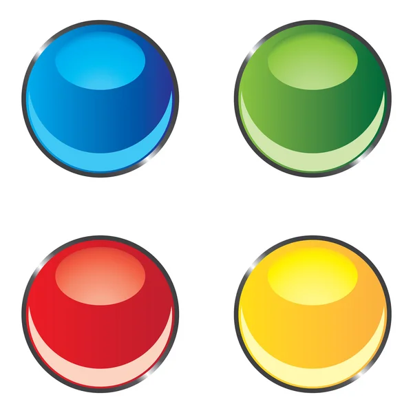 Quatre boutons varicolores — Image vectorielle