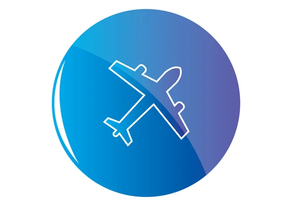 Button with by aircraft — Stock Vector