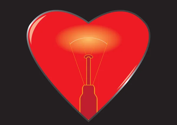 Coeur avec rétroéclairage — Image vectorielle