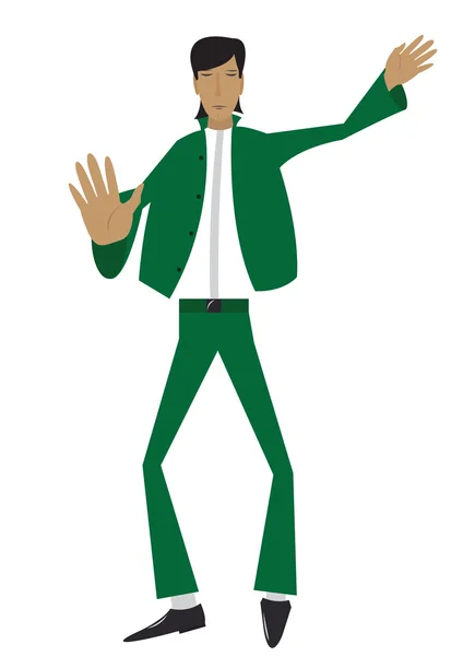 The man in green suit — Stock Vector