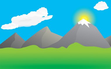 Mountains and valley clipart