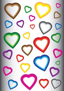 Background with colorful hearts clipart