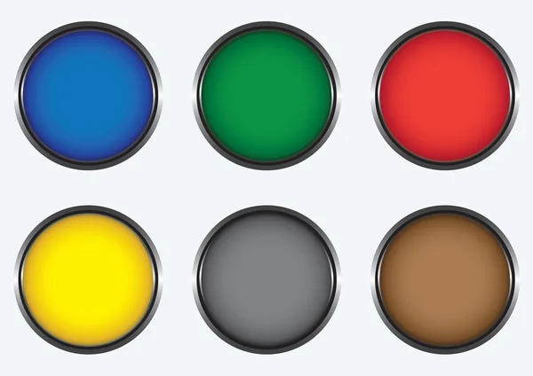 Six colored buttons — Stock Vector