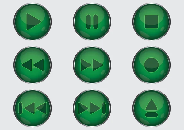 Den gröna knappen — Stock vektor