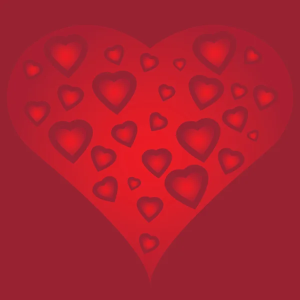 Bakgrund med röda hjärtan — Stock vektor