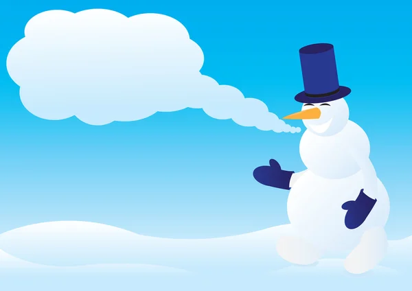 Snowman with congratulation — Stock Vector