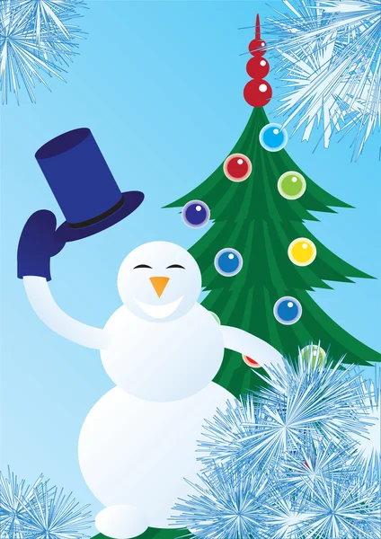 Snowman accueille — Image vectorielle