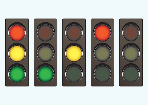 Different traffic light signals — Stock Vector