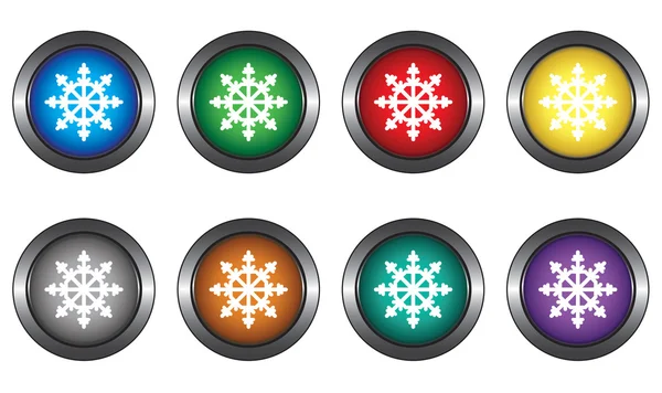 Buttons with snowflakes — Stock Vector