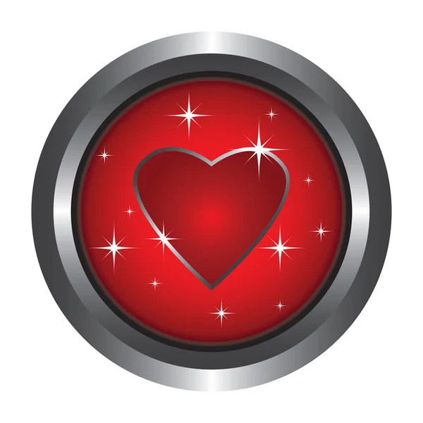 Düğme kalp — Stok Vektör