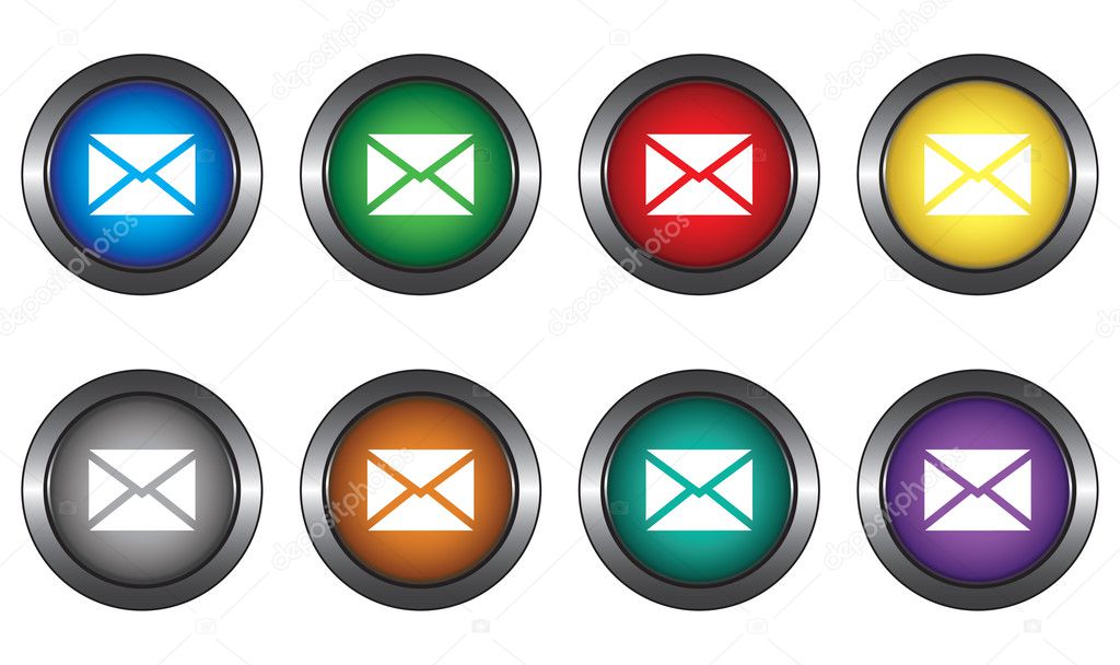 Buttons with the symbol of the message for website