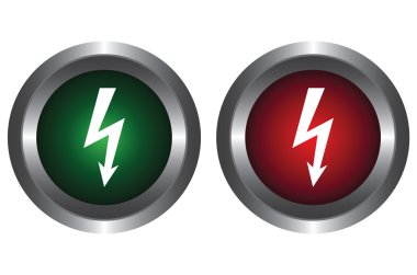 Two buttons with the sign of high voltag clipart