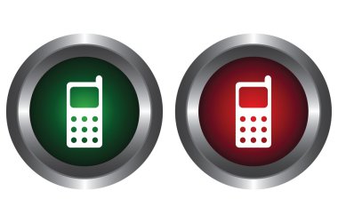 Two buttons with cell phone clipart