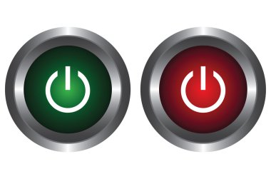 Two buttons with symbol power clipart