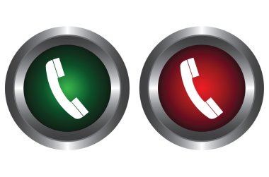 Two buttons with a telephone clipart